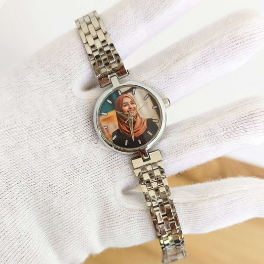 Ladies custom photo watch- Silver