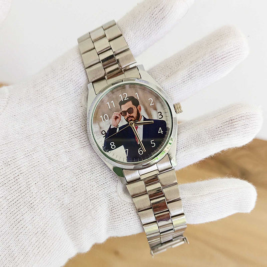 Gent's Custom Photo Watch- silver