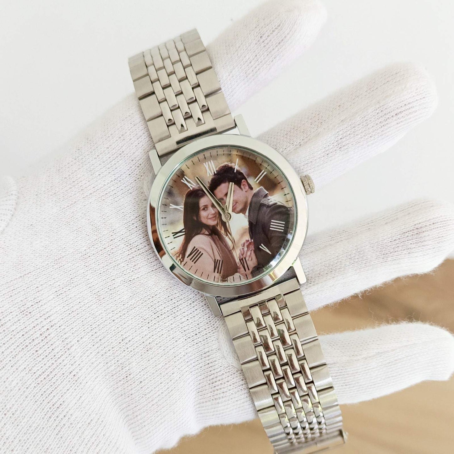 Gent's Custom Photo Watch - silver