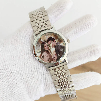 Gent's Custom Photo Watch - silver