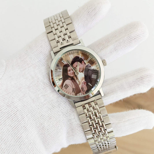 Gent's Custom Photo Watch - silver