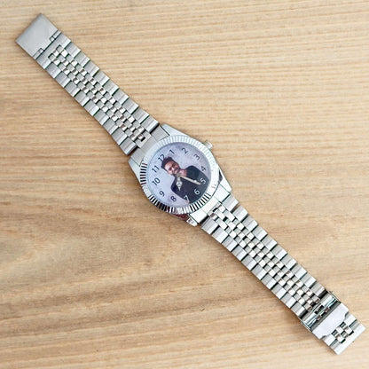 Gents Custom Photo Watch - silver