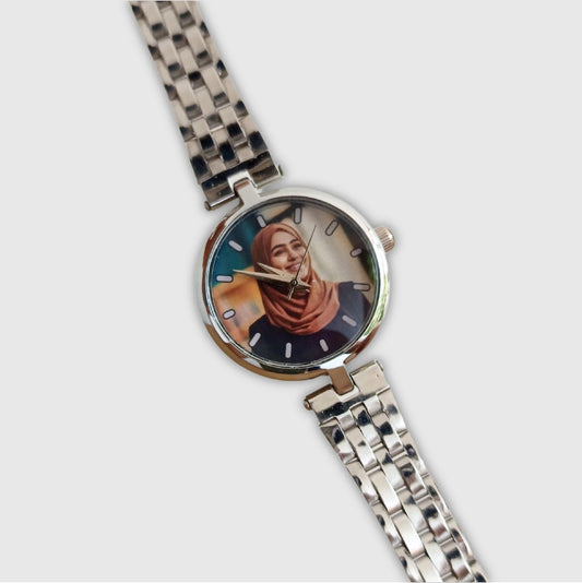 Ladies custom photo watch- Silver