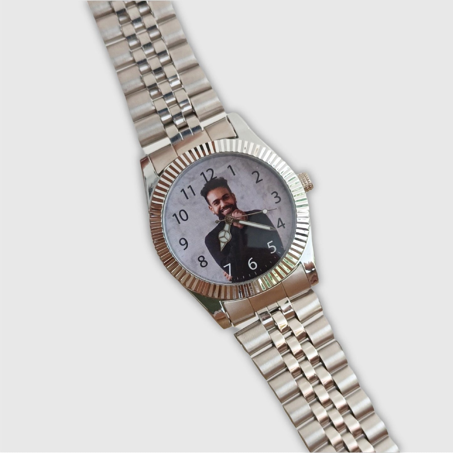 Gents Custom Photo Watch - silver
